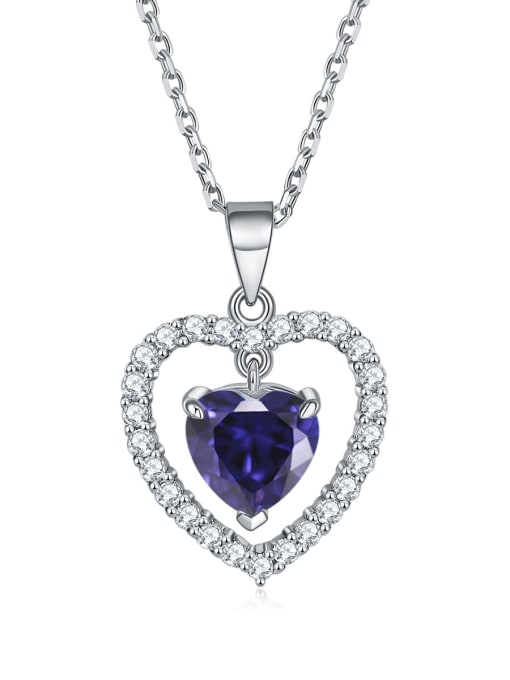 Tanzania [December] 925 Sterling Silver Birthstone Heart Dainty Necklace